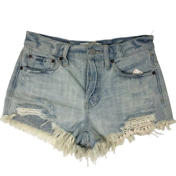 free people | daisy lace frayed shorts - Picture 4 of 16